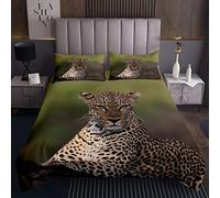 Homemissing Leopard Coverlet Safari Cheetah Quilted Bedspread Wild Animalfor Boys Girls Kids Wildlife Style King