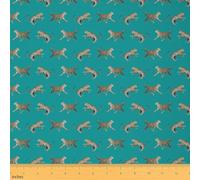 Homemissing Leopard Fabric by The Yard Cheetah Print Upholstery Fabric Teal Indoor Outdoor Decor for DIY Sewing Craft Projects Safari 5 Yards (L460*W150cm)