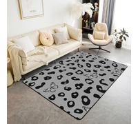 Homemissing Leopard Print Area Rug 100 * 150cm Butterfly Living Room Rugs for Kids Boys Girls Bedroom Cheetah Fur Decor Carpet with Non-Slip Backing Wild Animal Print Skin Indoor Floor Mat Soft