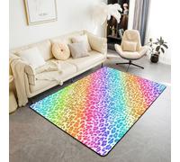 Homemissing Leopard Print Area Rug 100 * 150cm Cheetah Fur Living Room Rugs for Kids Boys Girls Bedroom Animal Print Decor Carpet with Non-Slip Backing Wild Animal Skin Texture Indoor Floor Mat Soft