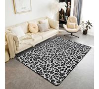 Homemissing Leopard Print Area Rug 100 * 150cm Cheetah Fur Living Room Rugs for Kids Boys Girls Bedroom Animal Print Decor Carpet with Non-Slip Backing Wild Animal Skin Texture Indoor Floor Mat Soft