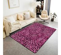 Homemissing Leopard Print Area Rug 100 * 150cm Cheetah Fur Living Room Rugs for Kids Boys Girls Bedroom Animal Print Decor Carpet with Non-Slip Backing Wild Animal Skin Texture Indoor Floor Mat Soft