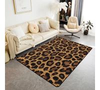 Homemissing Leopard Print Area Rug 100 * 150cm Cheetah Fur Living Room Rugs for Kids Boys Girls Bedroom Animal Print Decor Carpet with Non-Slip Backing Wild Animal Skin Texture Indoor Floor Mat Soft