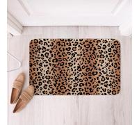 Homemissing Leopard Print Bathroom Rugs Microfiber 16x24Inch Brown Cheetah Floor Doormats Non-Slip African Safari Cheetah Bathroom Accessories Bath Mats Soft Door Mat