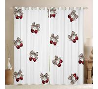 Homemissing Leopard Print Curtains for Bedroom Living Room Cheetah Blackout Darkening Drapes Bow Window Treatments, 2 Panels W46*L54 Bowknot Room Decor Cherry