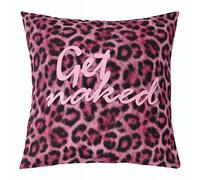 Homemissing Leopard Print Get Naked Throw Pillow Covers 1 Pcs Funny Quotes Cushion Covers Pink Pillow Case for Couch Sofa Cheetah Cushion Case Kids Boys Girls Bedroom Decor 45x45cm