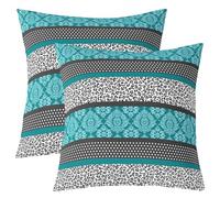 Homemissing Leopard Print Throw Pillow Covers 40x40cm, Damask Leopard Stripes Pillow Covers Kids Polar Dot Square Cushion Covers Set of 2 for Boys Girls Vintage Cushion Covers for Couch Sofa