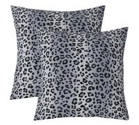 Homemissing Leopard Print Throw Pillow Covers Set of 2 60x60cm Grey Cheetah Square Cushion Covers African Safari Cheetah Pillow Case Cushion Case for Couch Sofa Bedroom Decor