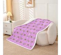 Homemissing Leopard Sherpa Throw Blanket for Couch Cheetah Print Super Soft Cozy Fleece Purple Blanket for Winter, Plush Throw Safari Baby 30x40Inch All Season