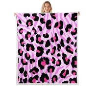 Homemissing Leopard Throw Blanket Animal Print Soft Fleece Sherpa Cozy Fuzzy Plush Warm Cheetah Fuzzy Plush Throw Safari Baby 30x40Inch Zebra for Bed Couch Living Room