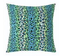 Homemissing Leopard Throw Pillow Covers Blue Green Cheetah Print Pillow Covers Safari Square Cushion Covers Set of 1 for Kids Boys Girls Animal Fur Print Cushion Covers for Couch Sofa Kids 50x50cm