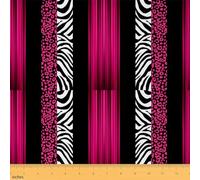 Homemissing Leopard Zebra Fabric by The Yard 1 Yard (L92*W150cm) Ombre Hot Pink Black Waterproof Outdoor Fabric for Chairs for Decor Cheetah Upholstery Fabric for Chairs Animal Print Reupholstery