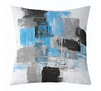 Homemissing Light Blue Abstract Throw Pillow Cover 60x60cm 1 Pcs Black Geometric Cushion Case for Boys Girls Modern Art Decor Pillowcase Bedroom Decor Indoor Outdoor Polyester