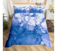 Homemissing Light Blue Kids Bedding Set,Boys Girls King Size,Abstract Marble Duvet Cover,Ink Fluid Art Comforter Cover,Luxury Marbling Texture Bedclothes Abstract Art Bedroom Decor
