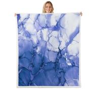 Homemissing Light Blue Kids Fleece Throw Blanket,Baby 30x40Inch,Abstract Marble Sherpa Blanket Plush Fuzzy,Ink Fluid Art Ultra Soft for Bed Couch Chair Living Room,Luxury Marbling Texture Abstract Art