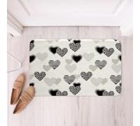 Homemissing Love Heart Bathroom Rugs Microfiber 16x24Inch Leopard Print Floor Doormats Non-Slip Geometric Bathroom Accessories Bath Mats Soft Door Mat