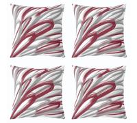 Homemissing Luxury Stripes Throw Pillow Covers 45x45cm Set of 4 Geometric Decorative Pillow Case Pillowcase Modern Striped Art Cushion Cover Farmhouse Red Grey Stripes Outdoor Pillows Covers