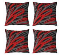 Homemissing Luxury Stripes Throw Pillow Covers 45x45cm Set of 4 Geometric Decorative Pillow Case Pillowcase Modern Striped Art Cushion Cover Farmhouse Black Red Stripes Outdoor Pillows Covers