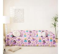 Homemissing Magical Princess Couch Blanket Fits 2-3 Cushion,231x300cm Pink Castle Soft Sofa Cover For Kids Floral Butterfly Couch Cushion Cover Teens Soft Decor Pumpkin Car Zipper Closure Lightweight