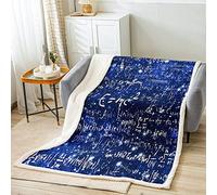 Homemissing Math Equation Sherpa Blanket Math Science Throw Blanket Blue Galaxy Plush Blanket for Bed Sofa Starry Sky Warm 40x50 Inch