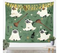 Homemissing Medium 51x59 Inch Halloween Spooky Tapestry for Kids Boys Girls Cute Cat Wall Art Magic Wall Hanging Blanket
