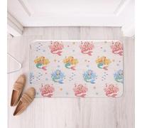 Homemissing Mermaid Bathroom Rugs Fish Scales Bath Mats Microfiber Princess Decor Bathroom Accessories Girly Rainbow Floor Doormats Non-Slip 20x32Inch Pastel Soft