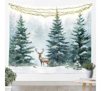Homemissing Merry Christmas Tapestry Kids Large Large 58x79 Inch Xmas Tree Deer Cardinal Wall Art for Boys Girls Teens Winter Snow Woodland Wall Hanging Blanket Room Decor