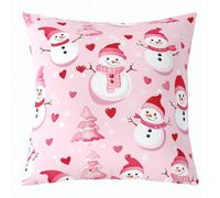 Homemissing Merry Christmas Throw Pillow Covers 1 Pcs Christmas Tree and Snowman Cushion Covers Heart Pillow Case Cushion Case Kawaii Kids Boys Girls Bedroom Decor 60x60cm