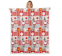 Homemissing Merry Christmas Warm Cozy Baby 30x40Inch Santa Claus Fleece Throw Blanket for Kids Xmas Snowman Deer Sherpa Blanket Plush Fuzzy Women Men Teens Ultra Soft Decor Elk All Season Lightweight
