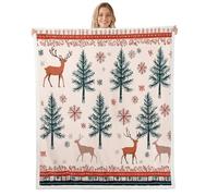 Homemissing Merry Christmas Warm Cozy Kids Christmas Tree Fleece Throw Blanket Baby 30x40Inch Xmas Deer Elk Decor Sherpa Blanket Plush Fuzzy for Women Men Room Decor Breathable Soft Lightweight