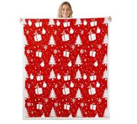 Homemissing Merry Christmas Warm Cozy Snowflake Fleece Throw Blanket for Kids Boys Girls Teens Room Decor Xmas Deer Elk Sherpa Blanket Plush Fuzzy Baby 30x40Inch Christmas Tree Soft Microfiber