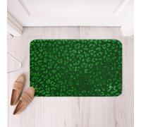 Homemissing Metallic Leopard Bathroom Rugs Emerald Green Spots Bath Mats Foil Print Design Bathroom Accessories Animal Spot Pattern Floor Doormats 20x32Inch Soft Microfiber