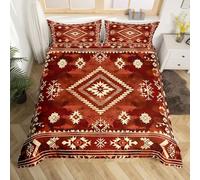 Homemissing Moroccan Duvet Cover King Size Boys Girls Native American Style Bedding Set Breathable Soft Geometric Comforter Cover 3Pcs Diamond Pattern Bedroom DecorBoho