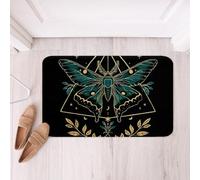 Homemissing Moth Soft Fleece Door Carpet Starry Sky Galaxy Polyester Bath Rug for Kids Boys Girls Butterfly Non Slip Bath Mat Bohemian Floral Bathroom Floor Indoor Doormat,16x24 Inch