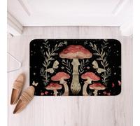 Homemissing Mushroom Polyester Bath Rug Wild Fungus Soft Fleece Door Carpet for Kids Boys Girls Botanical Plants Non Slip Bath Mat Butterfly Bathroom Floor Indoor Doormat,20x32 Inch