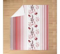 Homemissing Natural Plants Print Flannel Fleece Blanket Baby 30x40Inch Kids Red Floral Print Plush Throw Blanket for Boys Girls Teens Modern Geometric Stripes,All Season for Bed Sofa Couch Flower