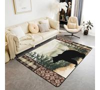 Homemissing Nature Wildlife Bear Decor Carpet Area Rug 100 * 150cm Wild Animal Living Room Rugs for Bedroom for Kids Rustic Cabin Country Indoor Floor Mat Women Men Farmhouse Room Decor