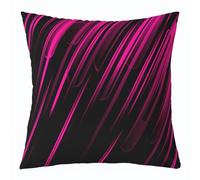 Homemissing Ombre Hot Pink Black Pillow Covers Home Decor 55x55cm Abstract Reversible Throw Pillow Covers for Boys Girls Children Modern Striped Art Square Cushion Covers Set of 1 Set