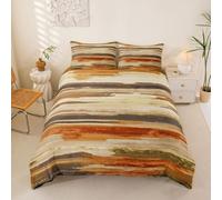 Homemissing Orange Abstract Rust Art Duvet Cover King Size Geometric Modern Chic Bedding Set for Boys Girls Stripe Line Comforter Cover Bedroom 3Pcs Zipper Closure With 2 Pillowcases