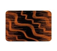 Homemissing Orange and Black Bath Mats 16"x24" Strip Lines Bathroom Rugs for Kids Boys Girls Decor Abstract Art Btah Rugs for Shower Tub Modern Bathroom Accossories