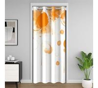 Homemissing Orange Bubbles Prints Door Curtain for Doorway Privacy,86x203cm 1 Panel,Ink and Wash Painting Decorations Closet Cover,Modern Art Room Divider Curtain,Luxury Washable Abstract Art
