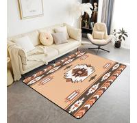 Homemissing Orange Southwestern Aztec Decor Carpet 150x200cm Geometric Vintage Living Room Rugs for Bedroom for Children Geometry Bohemian Boho Tribal Rustic Western Area Rug Indoor Floor Mat