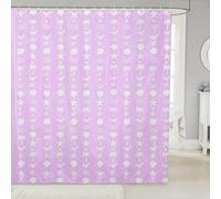 Homemissing Palm Tree Whale Shower Curtain for Bathroom Decor Starfish Beach Ocean Coastal Bath Curtain Purple Summer Sea Creatures Bathroom Accessories Waterproof Polyester Fabric 150x180cm