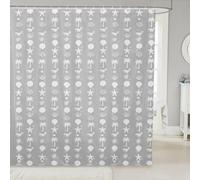 Homemissing Palm Tree Whale Shower Curtain for Bathroom Decor Starfish Beach Ocean Coastal Bath Curtain Grey Summer Sea Creatures Bathroom Accessories Waterproof Polyester Fabric 180x200cm