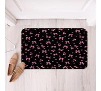 Homemissing Pink Bow Bathroom Rugs Microfiber 16x24Inch Cute Bowknot Floor Doormats Non-Slip Cherry Bathroom Accessories Love Heart Bath Mats Soft Door Mat