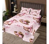 Homemissing Pink Bow Bedspread 3 Pieces King Size Cowgirl Coverlet Set Soft Cozy Princess Lightweight Quilted Coverlet for All Season With 2 Pillowcases Wild West Western