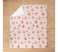 Homemissing Pink Bowknot Flannel Fleece Blanket Baby 30x40Inch Girls Cherry Plush Throw Blanket for Kids Boys Teens Bow,All Season for Bed Sofa Couch Breathable Gift for Girls Women
