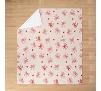 Homemissing Pink Bowknot Flannel Fleece Blanket Baby 30x40Inch Girls Love Heart Plush Throw Blanket for Kids Boys Teens Bow,All Season for Bed Sofa Couch Breathable Gift for Girls Women