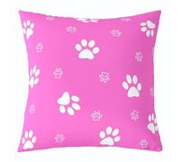 Homemissing Pink Dog Paw Throw Pillow Covers 40x40cm Soft Kids Cute Dog Decor Pillowcases for Boys Girls Teens Lovely Poppy Pet Kawaii Animal Cushion Case Room Decor