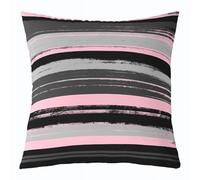 Homemissing Pink Grey Black Throw Pillow Covers 1 Pcs Striped Modern Cushion Covers Abstract Pillow Case for Couch Sofa Geometric Cushion Case Kids Boys Girls Bedroom Decor 50x50cm